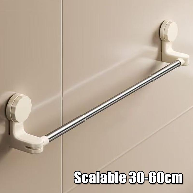 L35/59/75cm Bathroom Storage Rack Scalable Suction Cup Storage Rod For Towels Bath Towels Clothes Non Perforated Organizer Pole