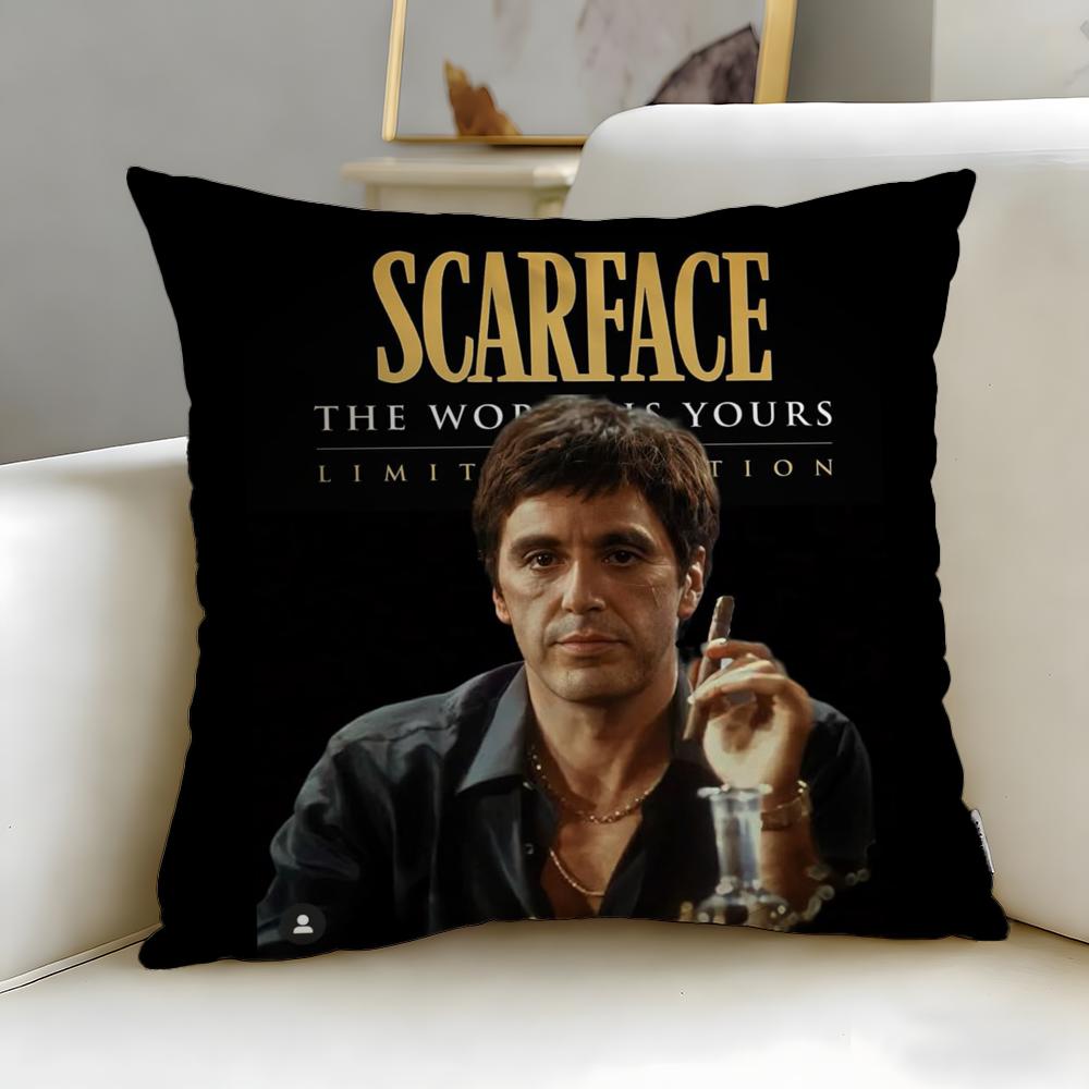 classic movie Scarface Cushion Cover Soft  EasyWash Pillow Case  Versatile for Couch Bed Travel and Office
