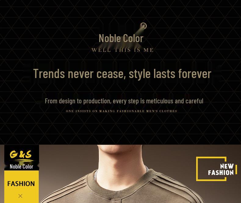 Luxury 300g Heavyweight Men's Henley Collar Pleated Hoodie - Autumn American Trend T-Shirt with Long Sleeves