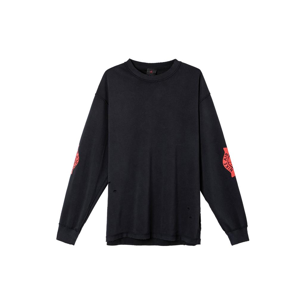 Nike SS25 Rare Air Fashion Comfortable Pullover Long Sleeve T-Shirt Men Tops Black Chile-Red IB3134-010