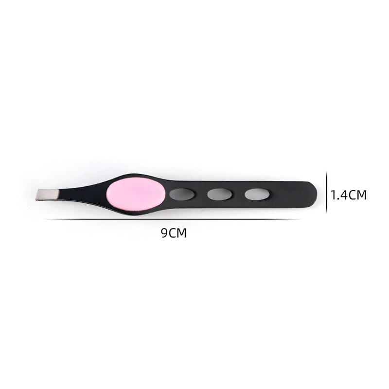 1pc Three Hole Eyebrow Tweezer Bevel Eyebrow Trimming And Pulling Eyebrow Clip With Rubber Pads