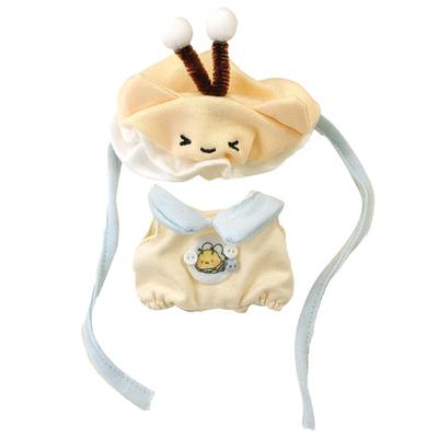 Gelbes Rüschenhut- & Hemd-Set für Plüschtiere [10cm], Plüschkleidung, Kigurumi-Accessoires, Otaku-Aktivitäten, Puppen-Maskottchen, K-Pop-Puppenkostüm [Gebraucht]