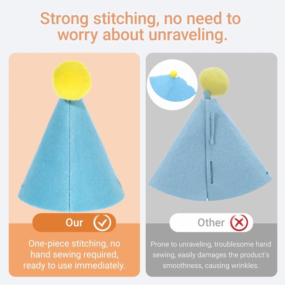 6pcs Animal Party Hats Cone-Shaped Birthday Hats Cats Dogs and Other Small Animals Durable Sewn Edge Polyester and Acrylic Blend