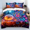 Colorful Meadow With Glowing Butterflies Bedding Set For Kids Luxury Gift 3Pcs Digital Print Comforter Set Soft Comfortable