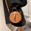 Mode Damen Einfarbig Runde Kleine Schulter Sling Tasche PU Leder All-match Design Umhängetasche
