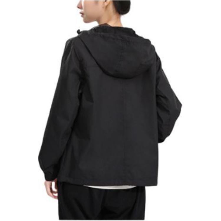 Li Ning Logo Printed Zip-Up Hoodie Women jackets Black AFDR832-6