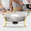 24cm Gold Round Chafing Dish, Stainless Steel Buffet Chafer with 2.5L Capacity, Catering Warmers for Food, Includes Fuel Holder