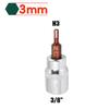1pcs 3/8 Square Drive Socket Wrench Hex Screwdriver Bits H3 H4 H5 H6 H8 H10 Hexagon Ratchet Wrench Bit Socket Tool