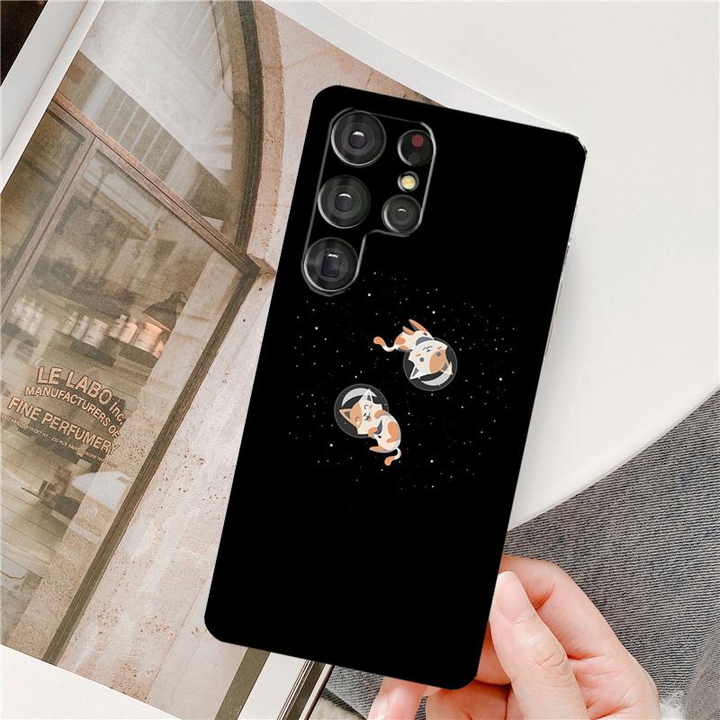 Space Happy Cats Phone Case For Samsung Galaxy S25 Ultra S9 S10 S20 FE S21 S22 S23 Plus S24 Ultra Full Cover