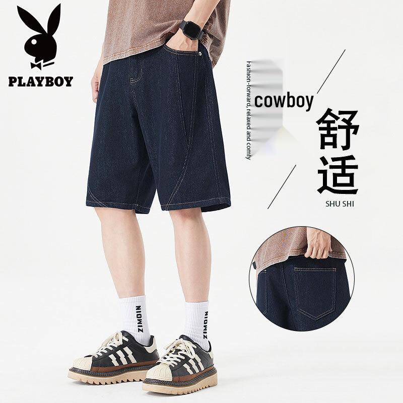 PLAYBOY Men s Washed Straight-Leg Denim Shorts 31