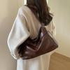 Korean Version Women'S Shoulder Bag Fashion Casual Large Capacity Tote Bag Autumn Winter Brown Crossbody Bag Black Handbag KTB
