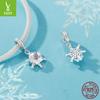 Winter Romantic Snowflake Diy Bracelet Beaded, Christmas Gift S925 Sterling Silver Bead Spacer Accessories