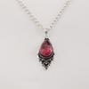 Pink Tourmaline Gemstone 925 Sterling Silver Designer Pendant 1.5" Gift For Mother PP-70-12