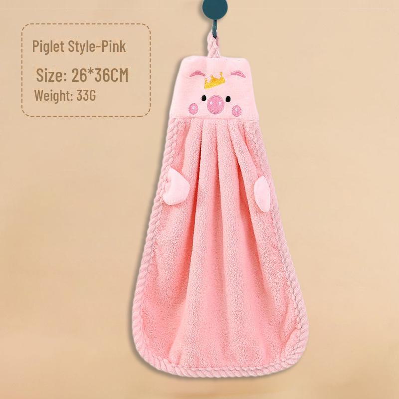 Quick-Drying Cute Coral Cartoon Towel for Bathroom/Kitchen