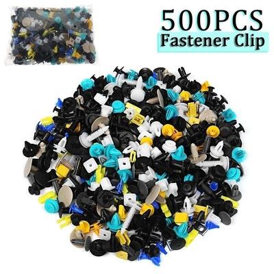 500PCS Mixed Auto Fastener Vehicle Car Bumper Clips Retainer Fastener Rivet Door Panel Fender Liner Universal Fit for Car