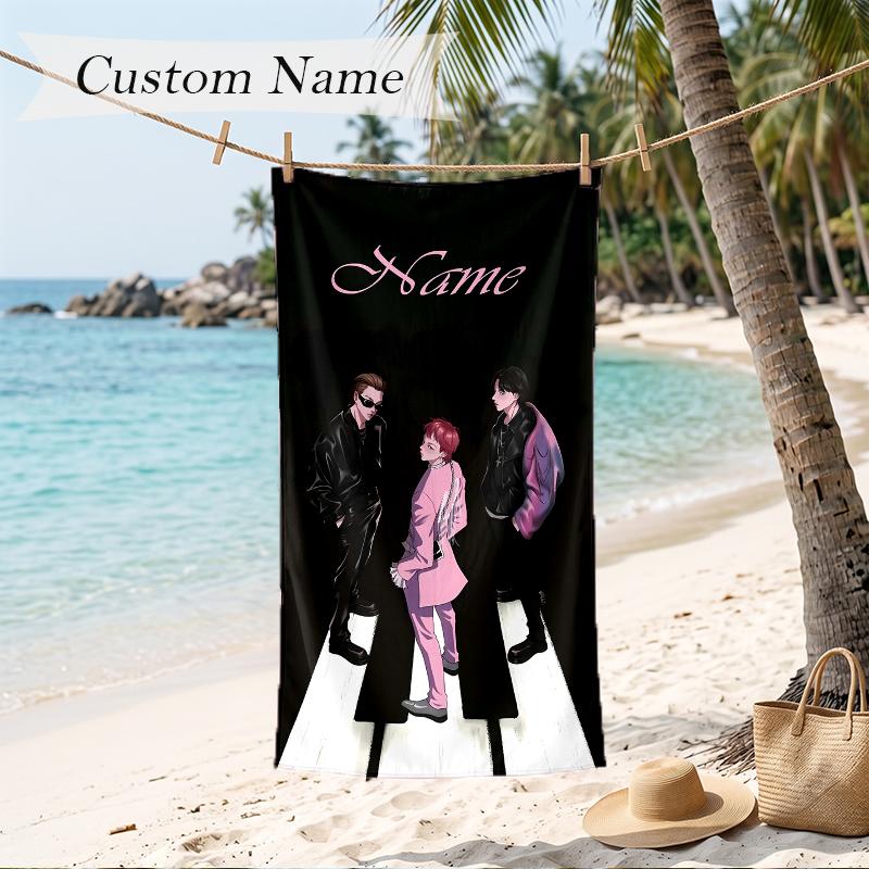 Bigbang Custom Name Printed Beach Towel Personalized Soft Towel For Swimming Beach Travel