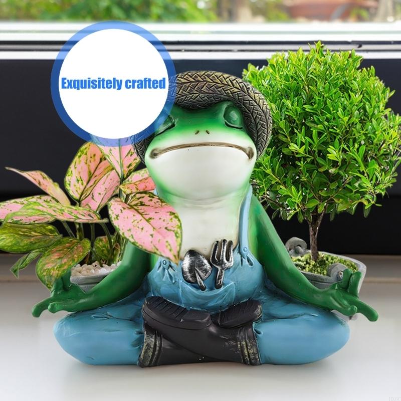 Meditations Frogs Gardener Statue For Serenes Living Room Garden Decoration Waterproof Resin Craft Figurine Ornament HX6C
