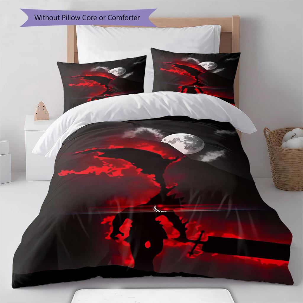 Anime Pattern Bedding Quilt Set Quilt Cover Pillowcase Home Decoration Birthday Gift (1 * Duvet Cover + 2 * Pillowcase, Without Core)