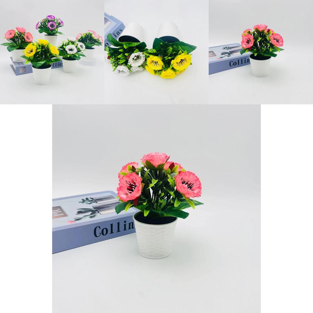 Peony Artificial Flower Mini Potted Plant For Photography Home Decor And Wedding Events