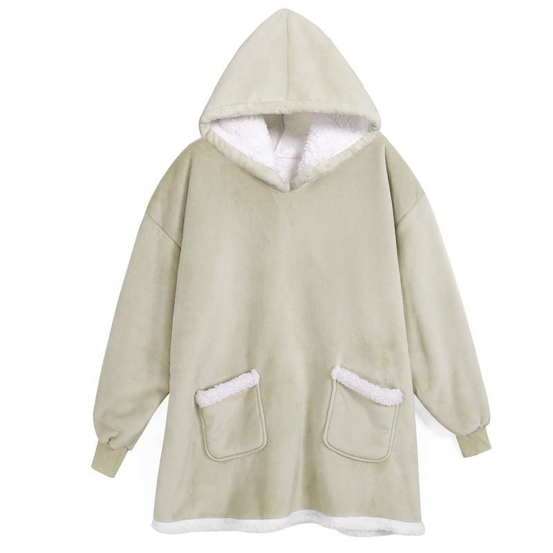 Wearable Blanket Hoodie for Men Oversized Hooded Blankets Sweatshirt Cozy Warm Fleece Blanket with Sleeves Adults Winter House Robes With Pocket