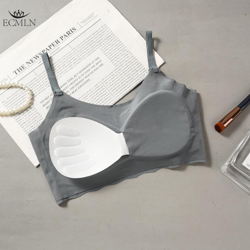 Bezešvá podprsenka z ledového hedvábí pro ženy Bezdrátová podpůrná podprsenka Prodyšná Nastavitelná ramínka