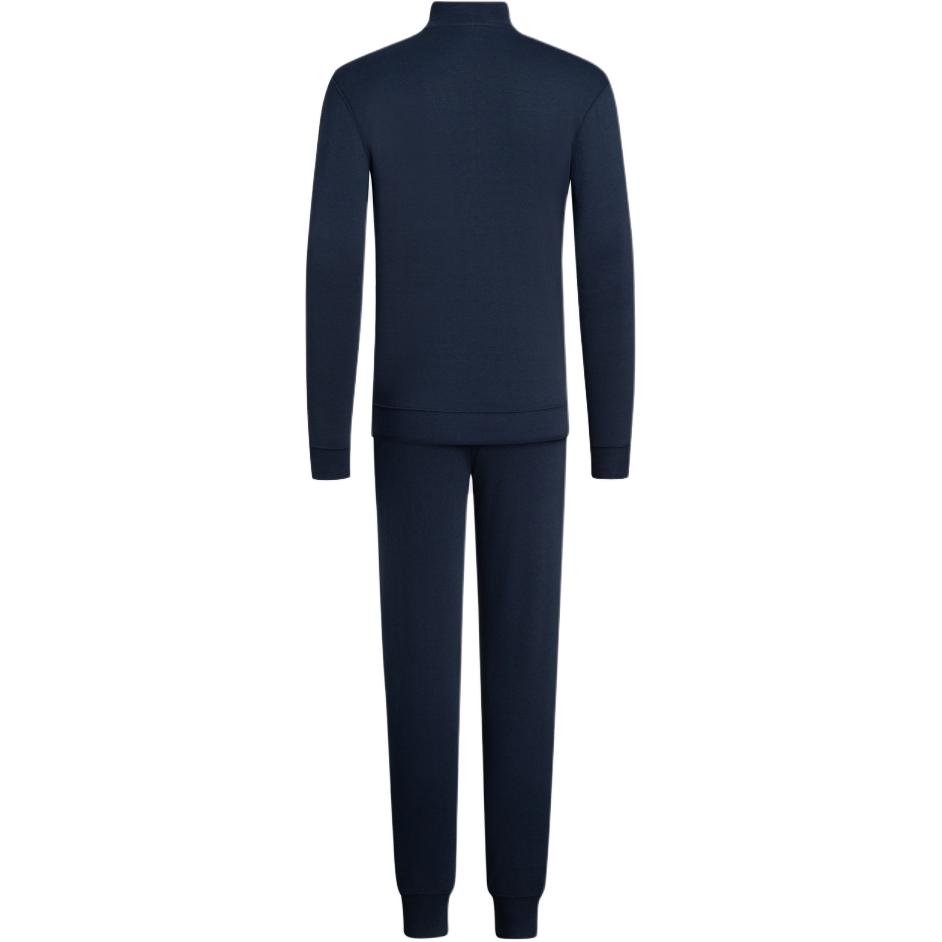Emporio Armani FW24 Logo Print Stand Collar Casual Long Sleeve Cuffed Sports Suit Men suits Navy-Blue 112103-CS590-00135