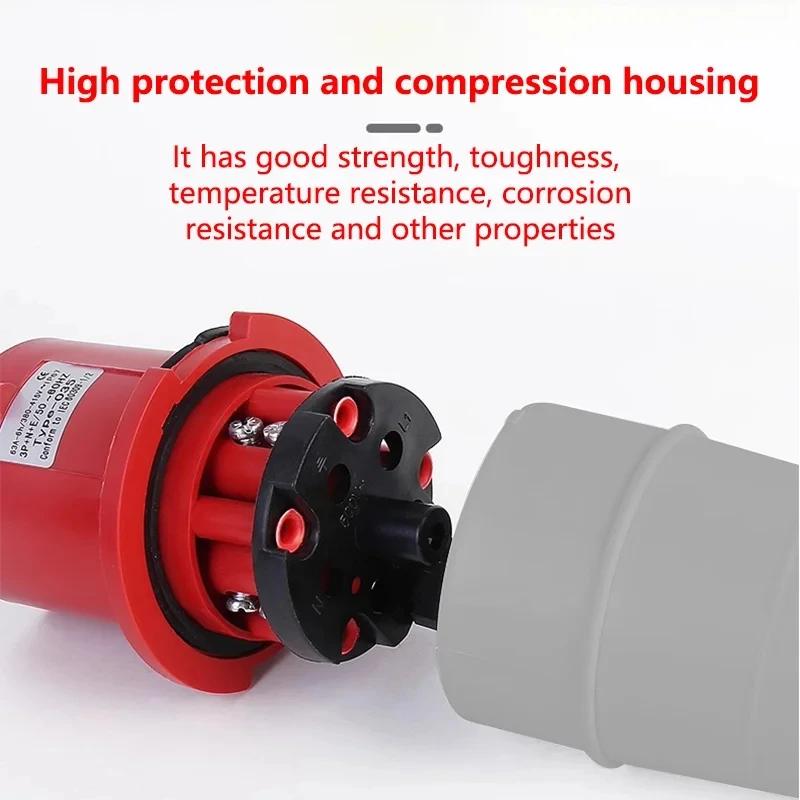 16/32A Industrial Plug and Socket 3P/4P/5Pin Electrical Connector IP67 Wall Mounted Socket Male&Female Plug