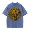 Graphic T-shirt Anime Washed Oversized T Shirt Men's Clothing Summer Pure Cotton Tees Tops