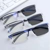 Lunettes de lecture à changement de couleur Ajustement progressif de la vision Lunettes bifocales multifocales pour hommes Conversion lumineuse