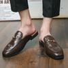Luxury Designer Brand Mens Iron Clasp Crocodile Pattern Loafers Slippers for Male Half Shoes for Men Casual Shoes Slip On Flats