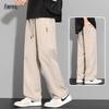 Pantalons décontractés pour homme FARUISHI coupe ample en soie glacée