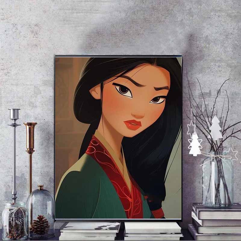 Disney Diamond Painting of Mulans Resilience Close Up Art Cute DIY Rhinestone Mosaic Cross Stitch Kit Embroidery Gift Home Decor