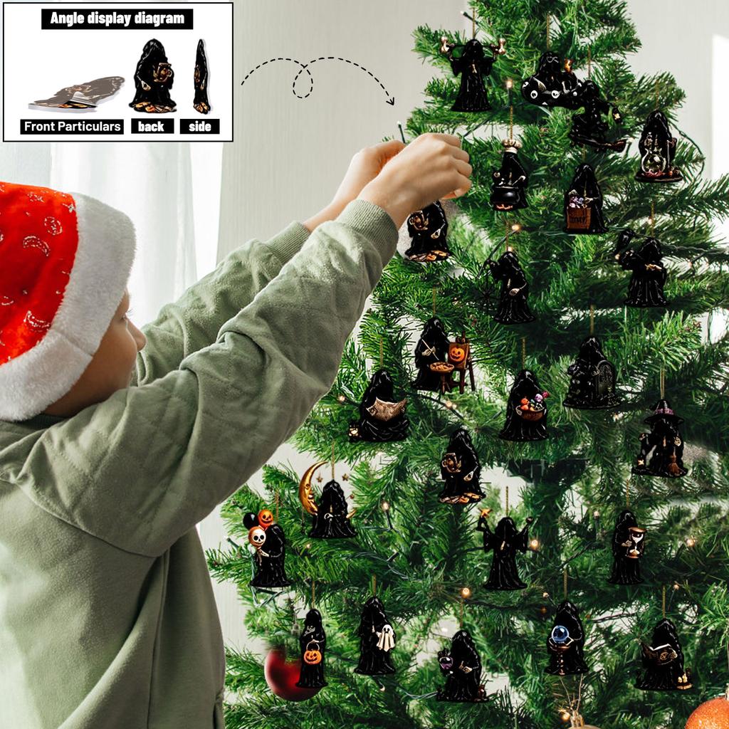 2D Acrylic Hanging Advent Calendar with Day Countdown for Halloween Christmas