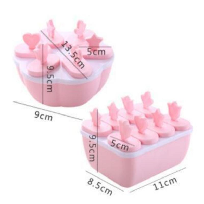 Square Ice Cream Molds Reusable Ice Cube Tray Plastic Homemade Ice Cream Moulds Children's Handmade Ice Stick Household Gadgets