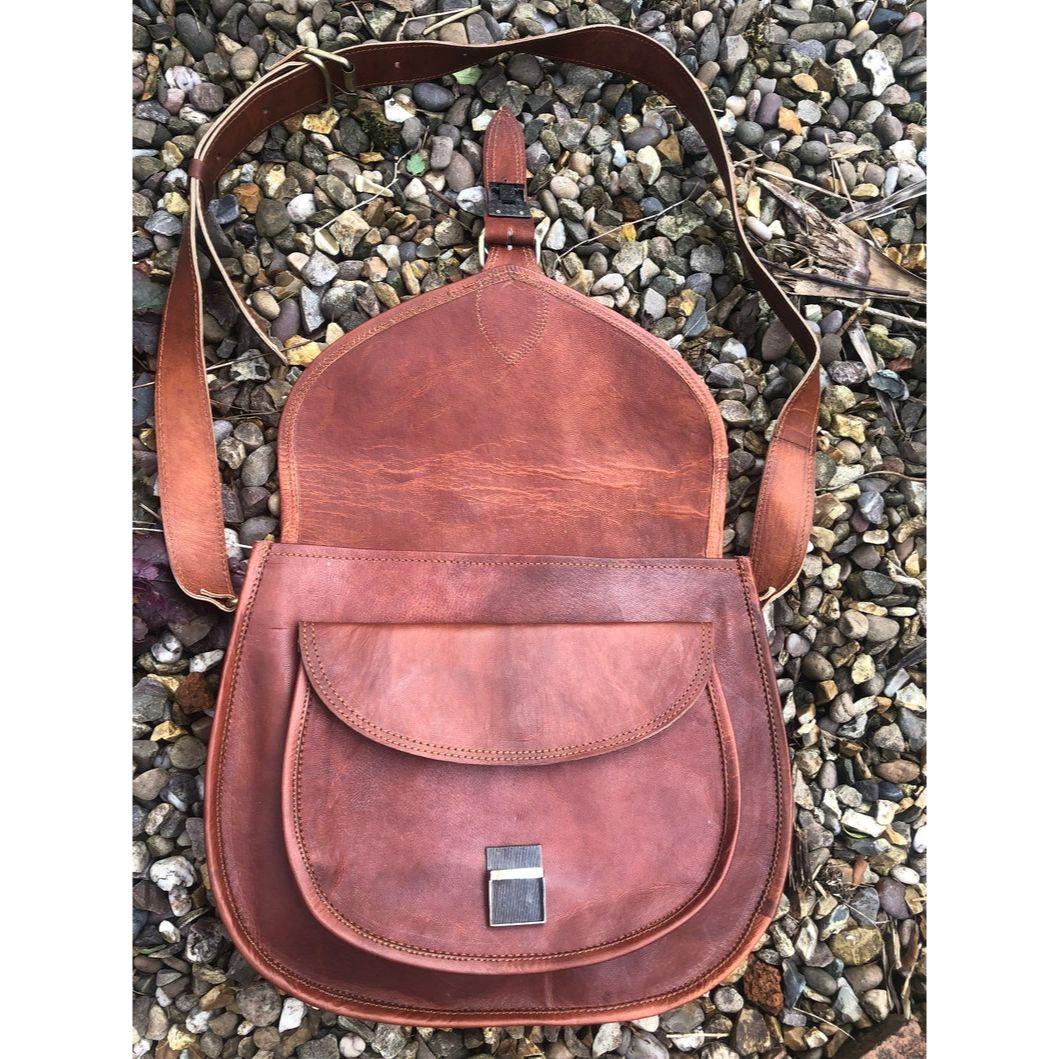 Большая кожаная седельная сумка — фото 5