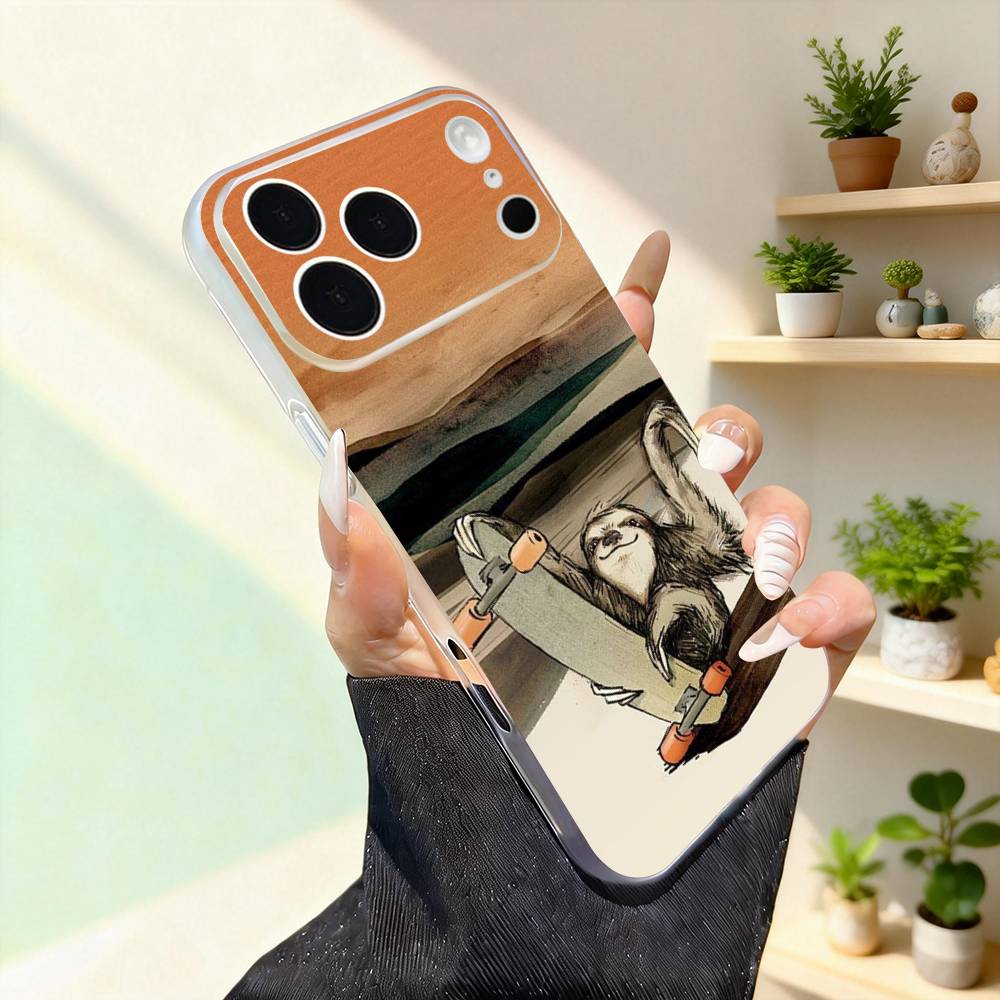 Animal Cute S-Sloth Funny Phone Case For iPhone 17,16,15,14,13,12,11,Pro,Max,Plus,Mini,SE4,E Magnetic For Magsafe Wireless
