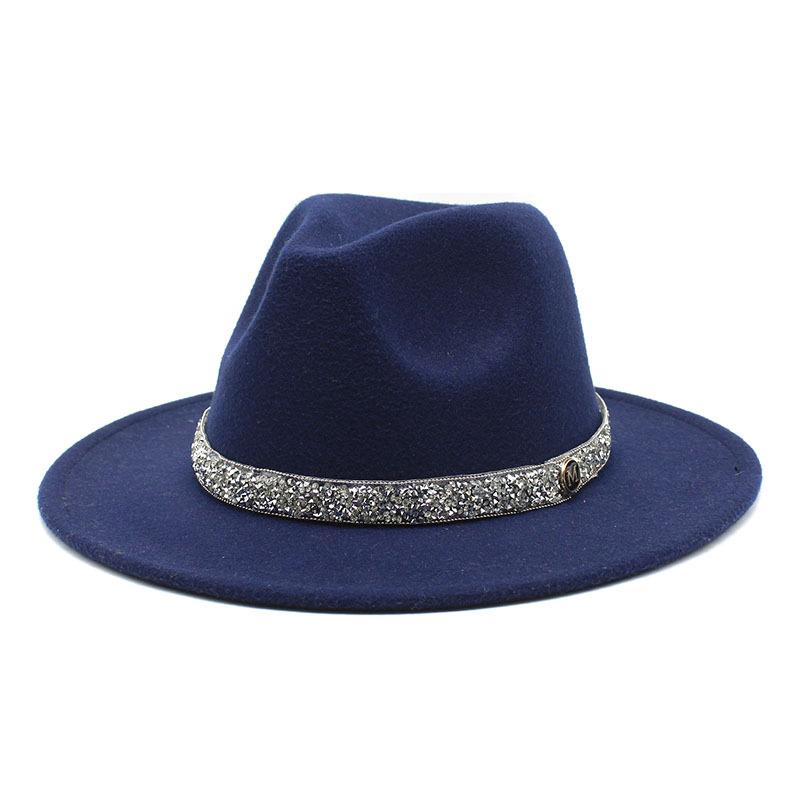 Spring And Autumn Simple Temperament Fairy Hat Woolen Hat Women'S Concave Travel Felt Top Hat