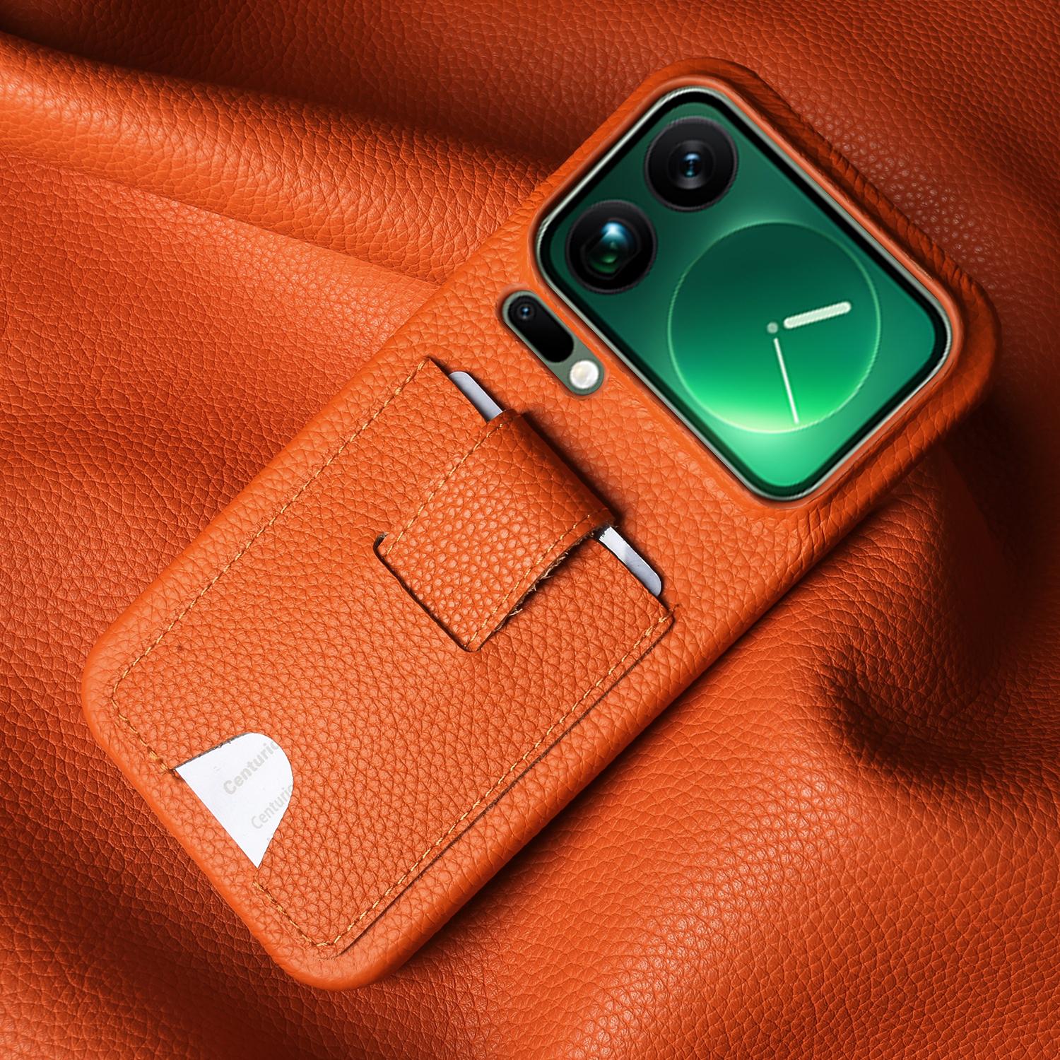 Case For Phone Yulin-003 Grain Card Slot Genuine Leather Case For Xiaomi 17 Pro Max Ultra 12T 13T 12S 1S 14T 1T Pro 12 13 Lite Phone Back Cover Case Pull Tab