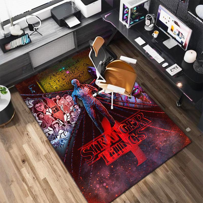 Halloween Horror Horror Theme Stranger Things Carpet Home Living Room Decoration Table and Chairs Anti Slip Door Mat Outdoor Picnic Mat Carpet A12