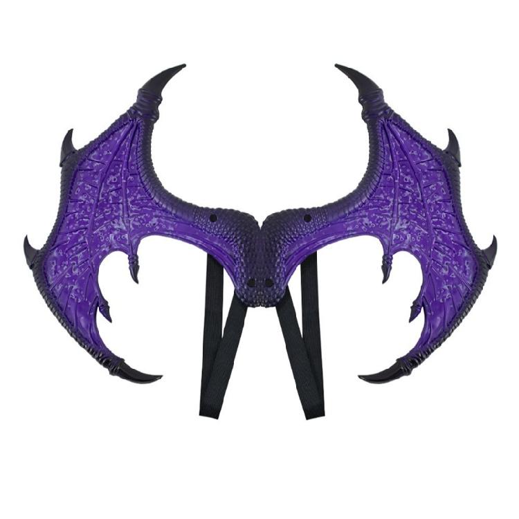 3Pcs Dragon Wing Mask and Tail Set Halloween Dragon Costumes Accessories Dinosaur Wing Dragon Cosplay Dressing Up Set cm violetto