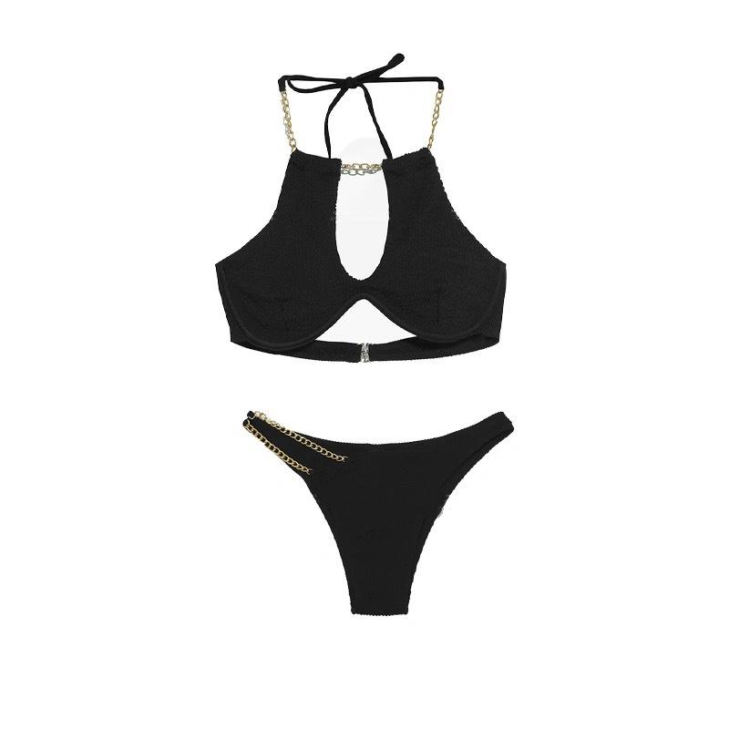 Swimsuit female size chest sexy backless one-piece thin advanced sense pure desire style S