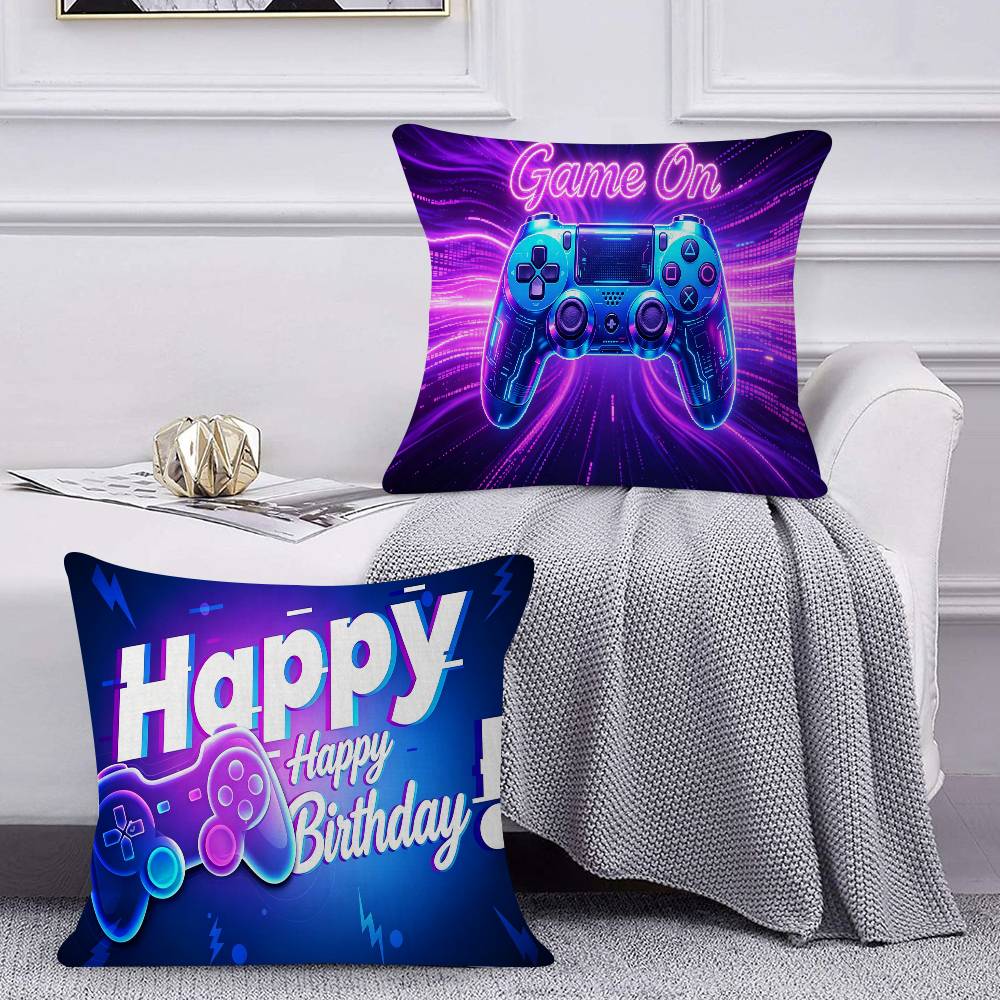 Game On Theme Gamer Pillow Cushion Cover Pillowcase Living Room Sofa Home Decor Customized