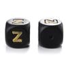 12mm 10Pcs Silicone Black+Gold Letters Beads English Alphabet Letter Beads for Baby Teething Teethers Shower Gifts BPA Free