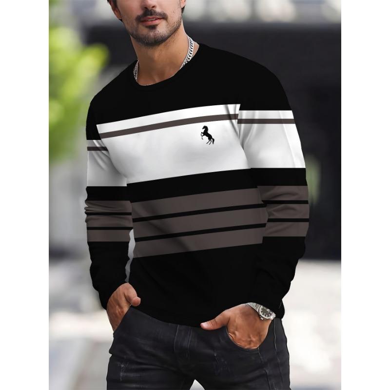 Men s Casual Print - Digital 3D Printed Long Sleeve Top, Machine Washable Regular Fit, Stylish Design | Durable Fabric S