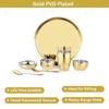 Heavy Gauge Stainless Steel Dinner Set | Gold Colour  PVD Plated Steel Thali Set | Stainless Steel Dinner Set for Kitchen | Thali Set for Dinner |