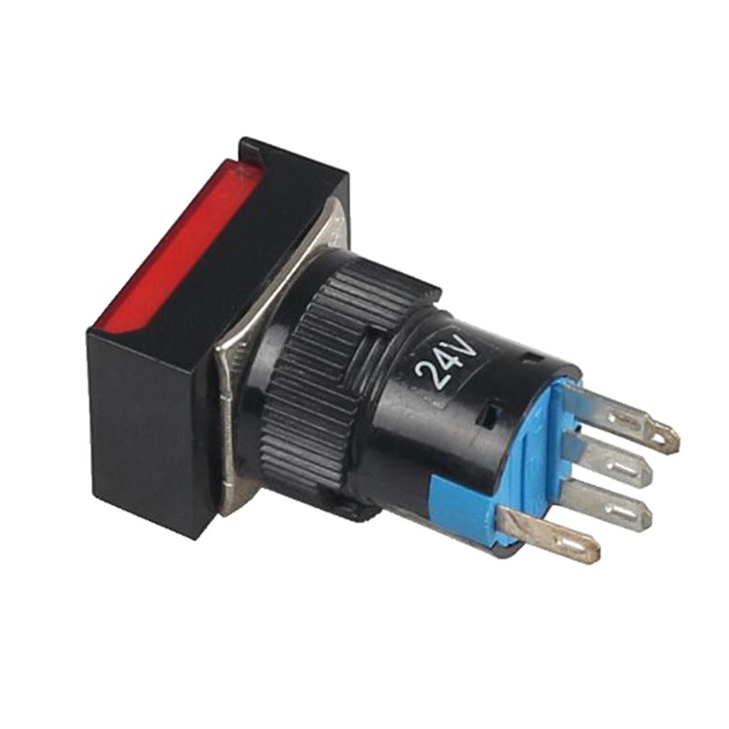 

16mm Square Push Button Switch LED Light Momentary Electric Circuit Switch for Home Lighting and Automation Projects червоний