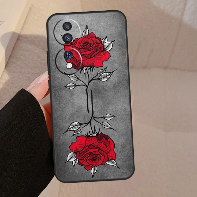 Rose Flower Floral For Honor Magic V5 5 6 7 Pro Case For Honor X9a X9b X9c X8a X8b 50 70 90 200 400 Lite Cover