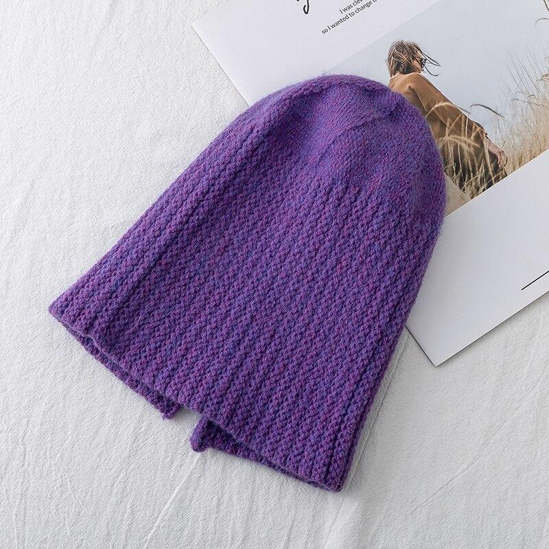New Women Hat Kpop Style Autumn And Winter Hat Soft Beanie Hats For Women Leisure Back Split Teens Ponytail Kni… More