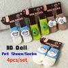 4 Stück/Set Strickwolle Haustiersocken 3D Puppe Hundeschuhe Schmutzabweisend Rutschfest Katze Haustiersocken Hunde Fußschützer Teddy Welpe Baumwollsocken