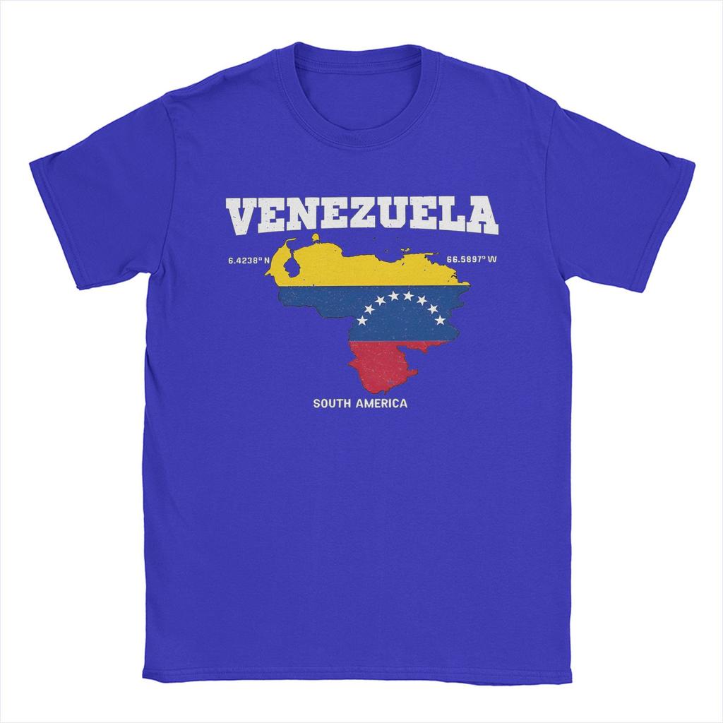 Men Women Print Venezuelan Flag Map  Tee T Shirt Cotton  T-shirts Clothes